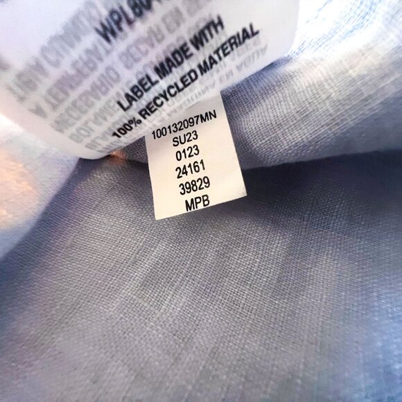 Club Room Luxury 100% Linen Long Sleeve Shirt banded grandad collar Large - Picture 11 of 11